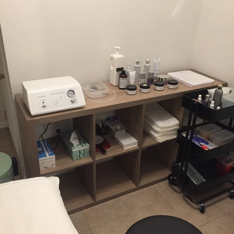 photo of equipment and skin products used during treatments